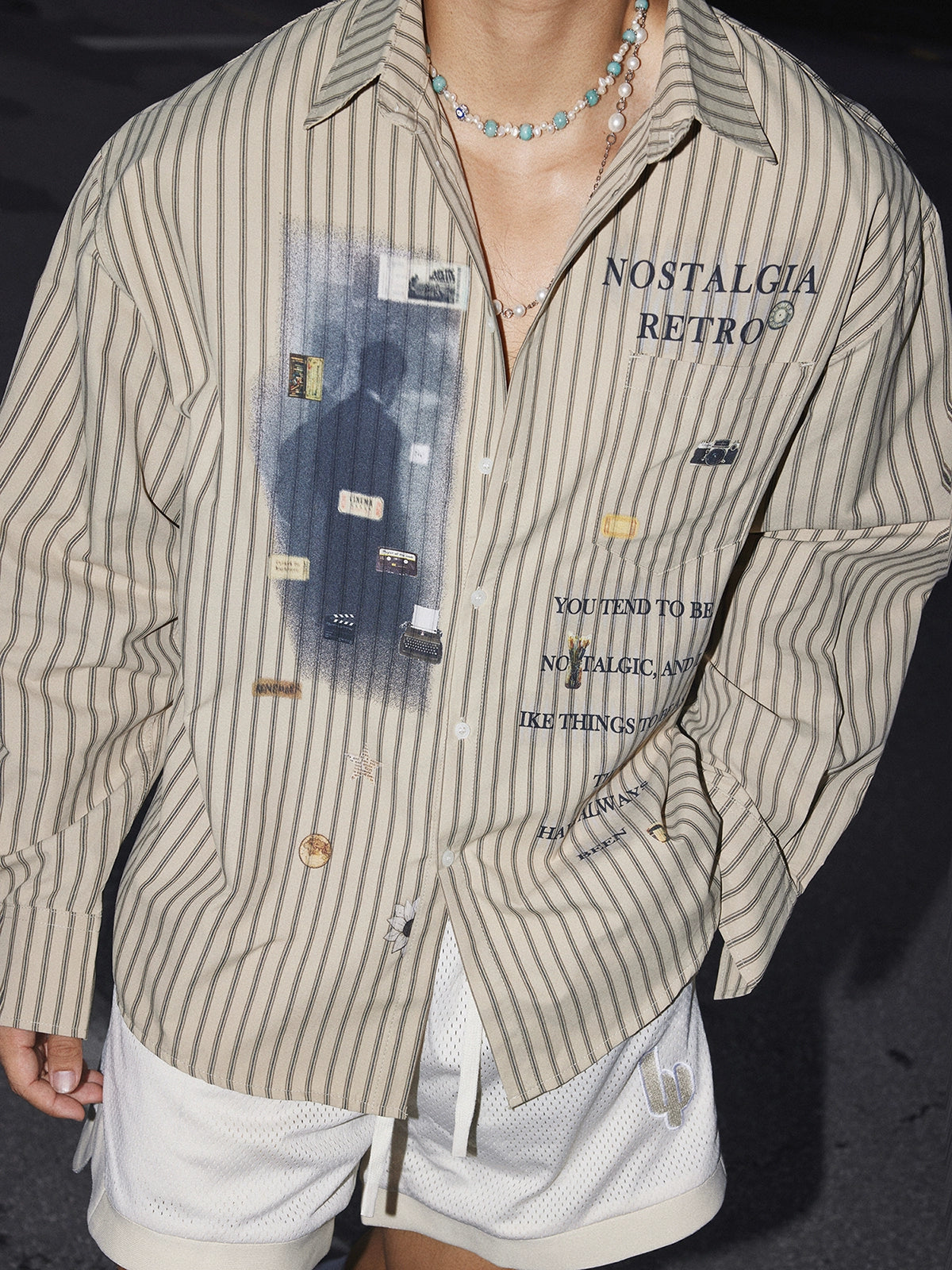 Nostalgia Retro Striped Button Shirt