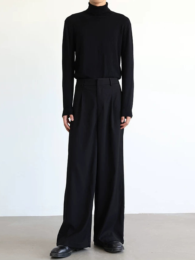 Black Tailored Wide Trousers
