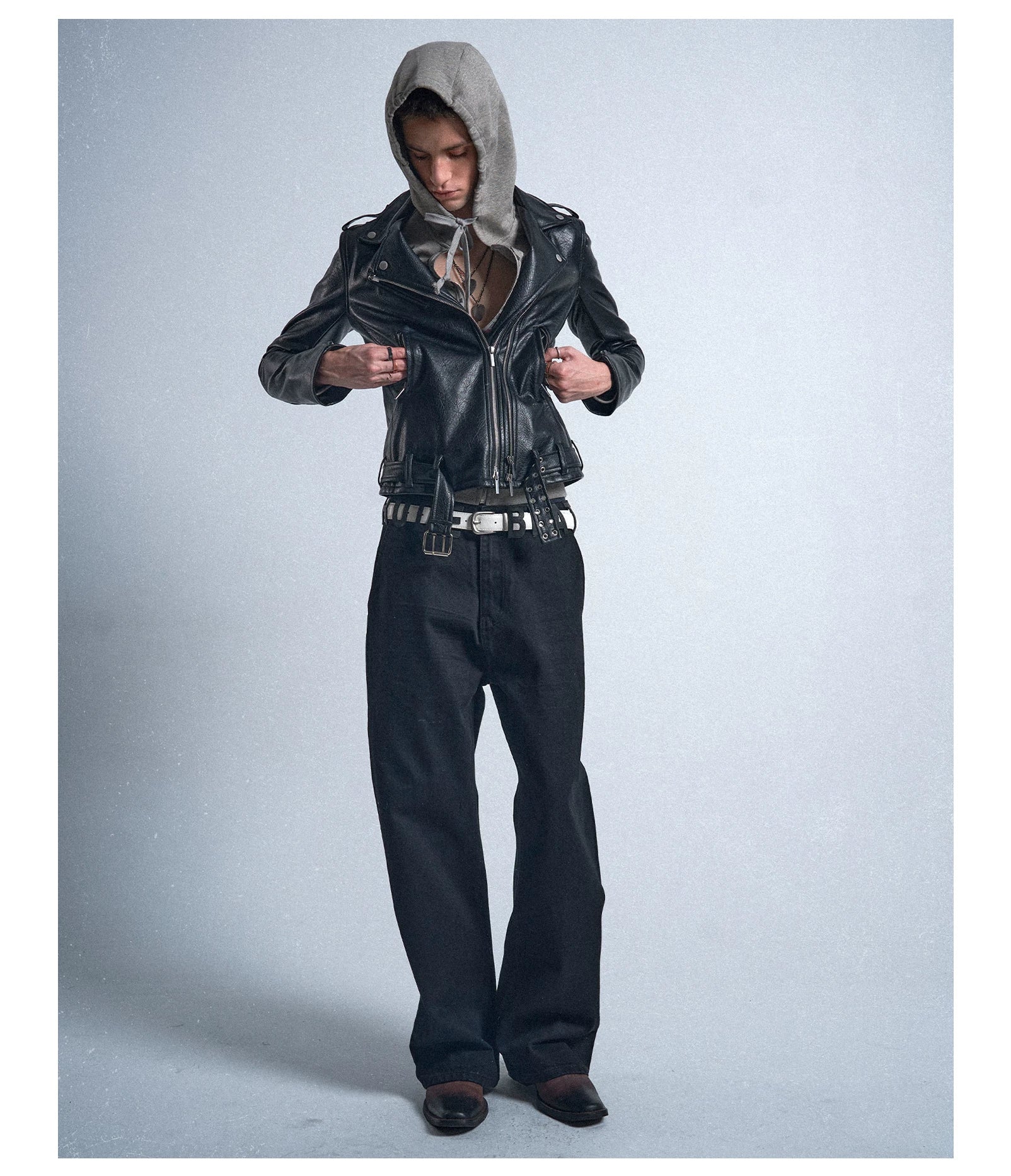 Multi‑Wear Black Moto Trench Coat