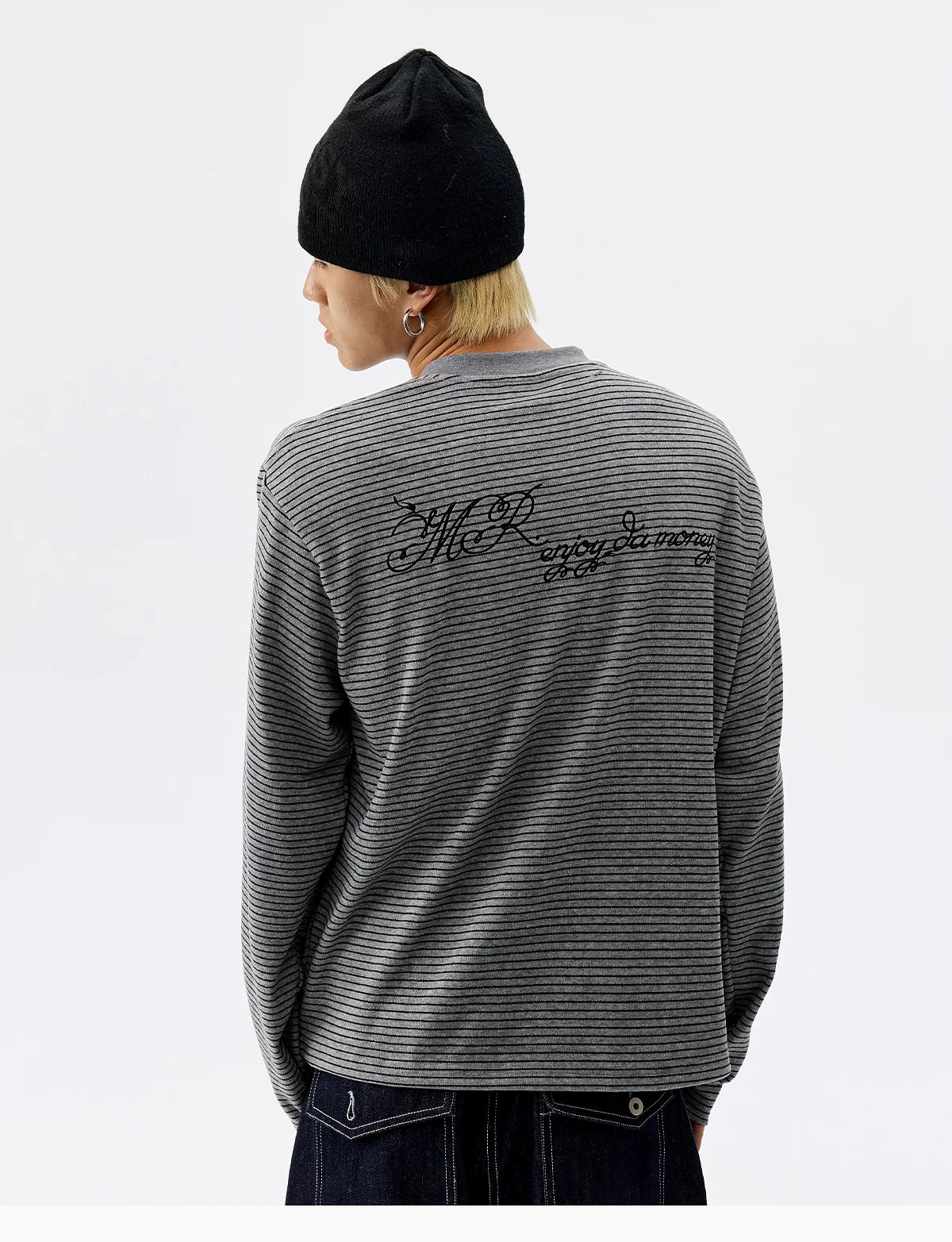 Striped Whisper Henley Long-Sleeve