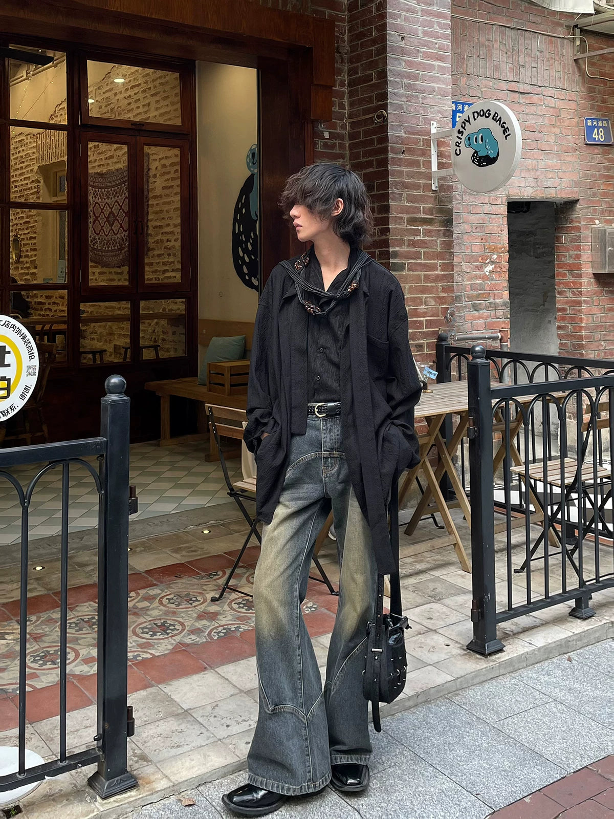Arcfade Vintage Panel Wide-Leg Jeans