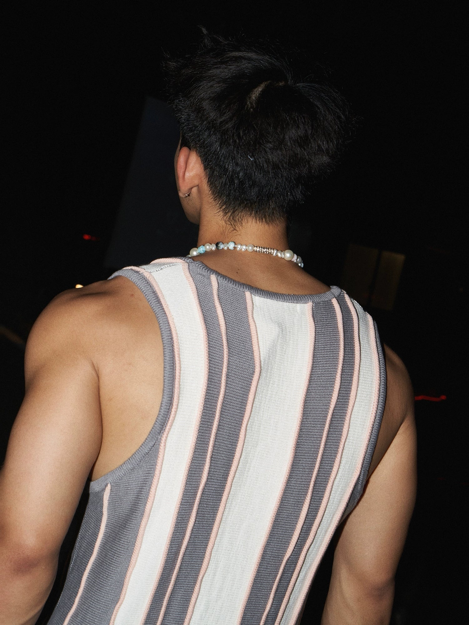 Vertical Striped Knit Tank Top