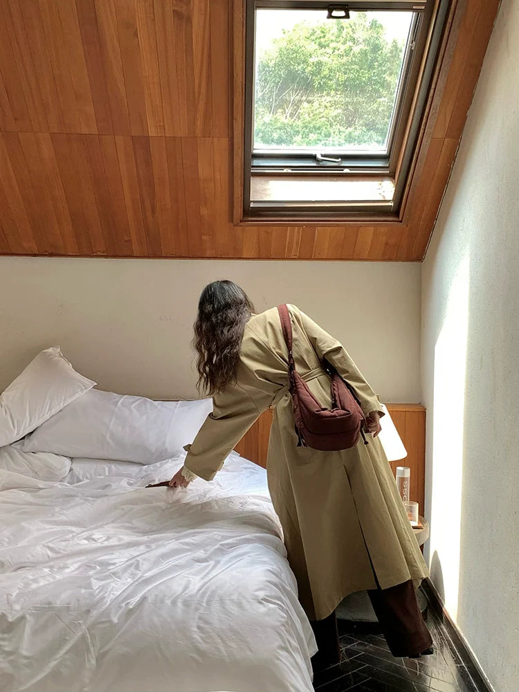 Tie-Waist Trench Coat