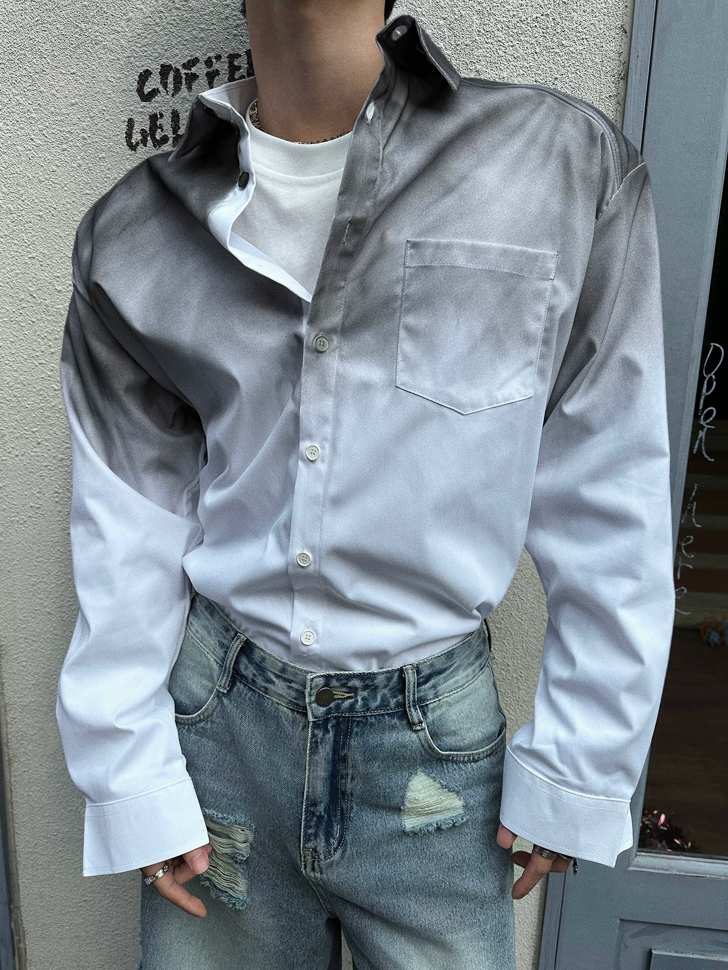 Ember Haze Gradient Yoke Shirt