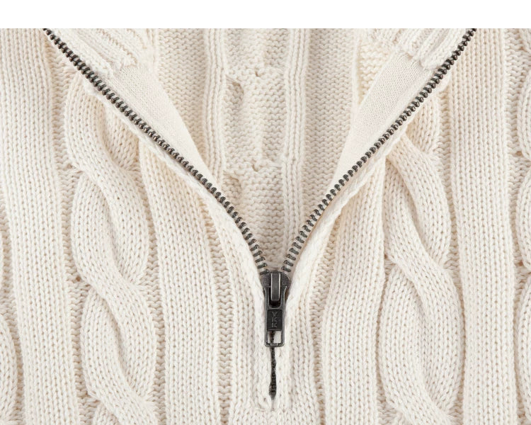 Cable Crest Half-Zip Aran Sweater