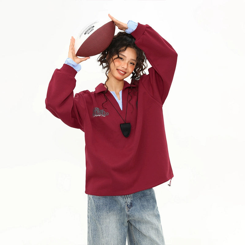 Crimson Varsity Rugby Pullover