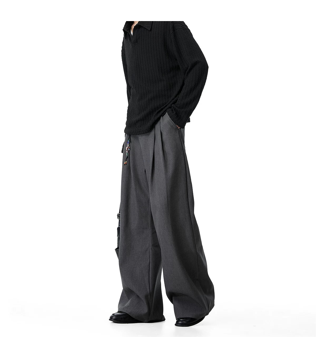 Walnut Drape Wide-Leg Trousers