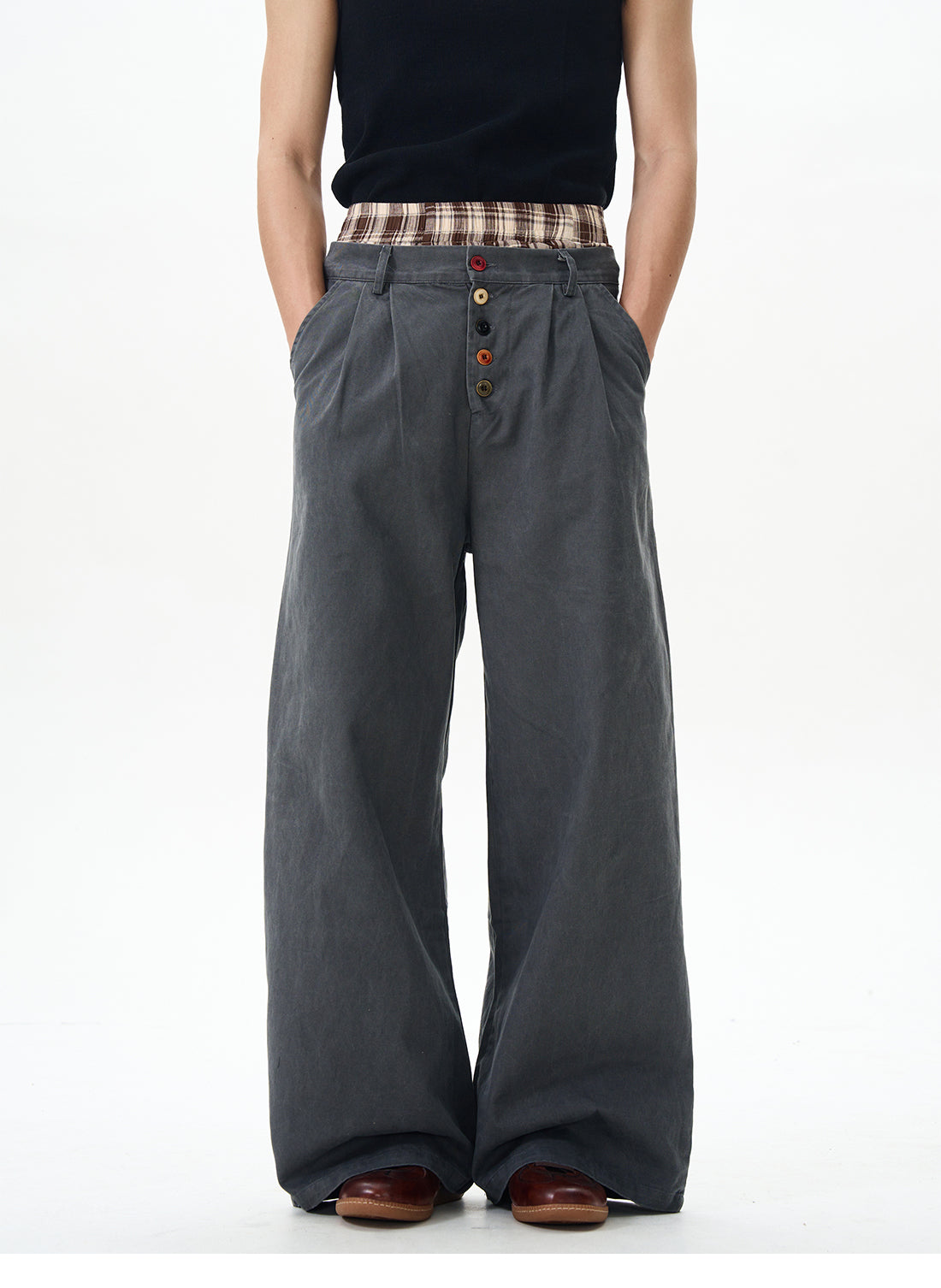 Wide Brown Oversized Combat Trousers