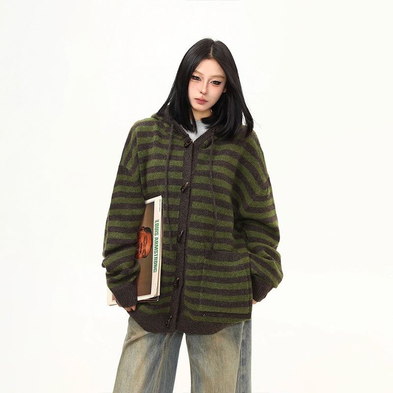 Moss Groove Toggle Knit Hoodie