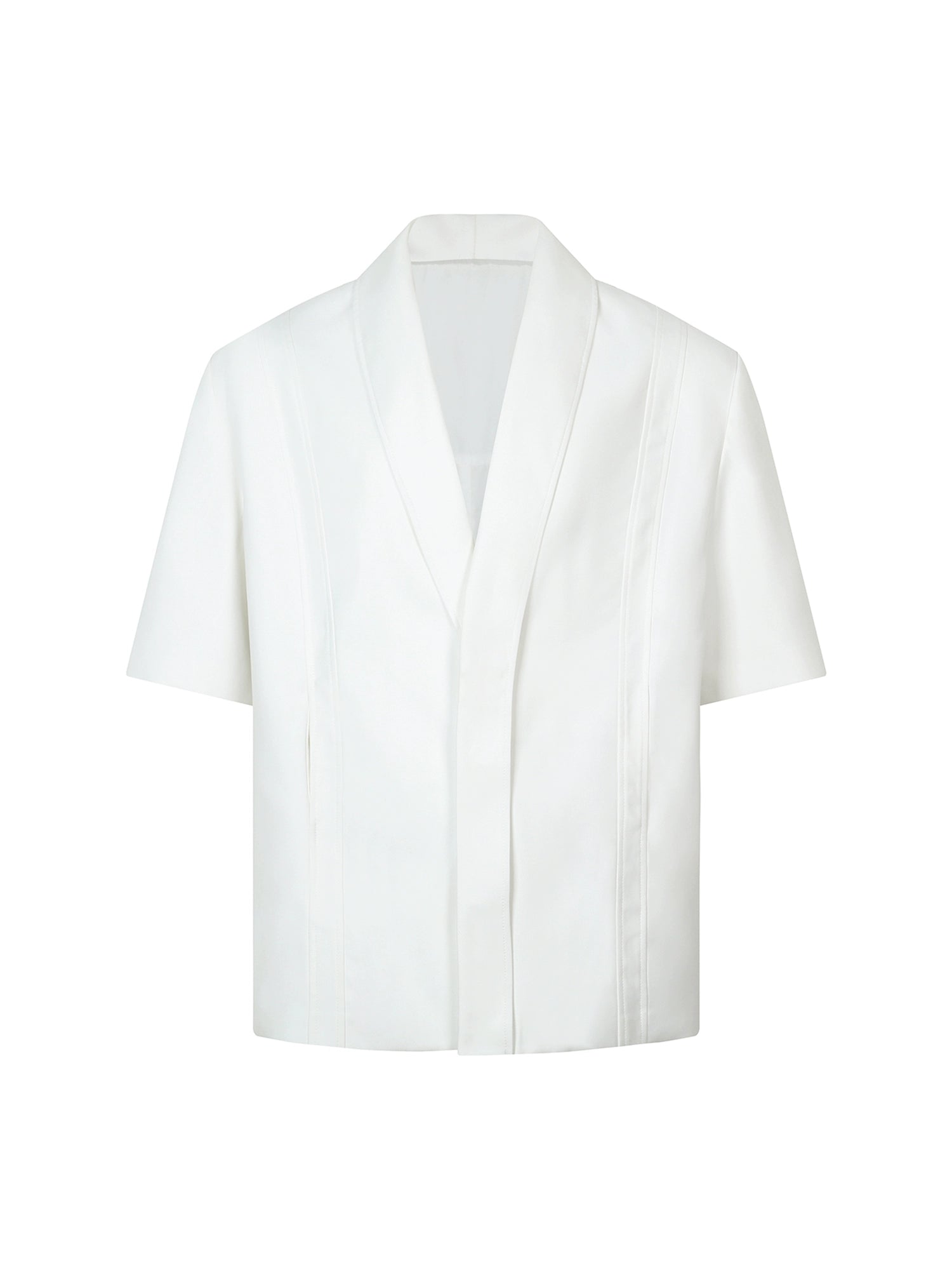 Short-Sleeve Oversized Shawl Collar Blazer