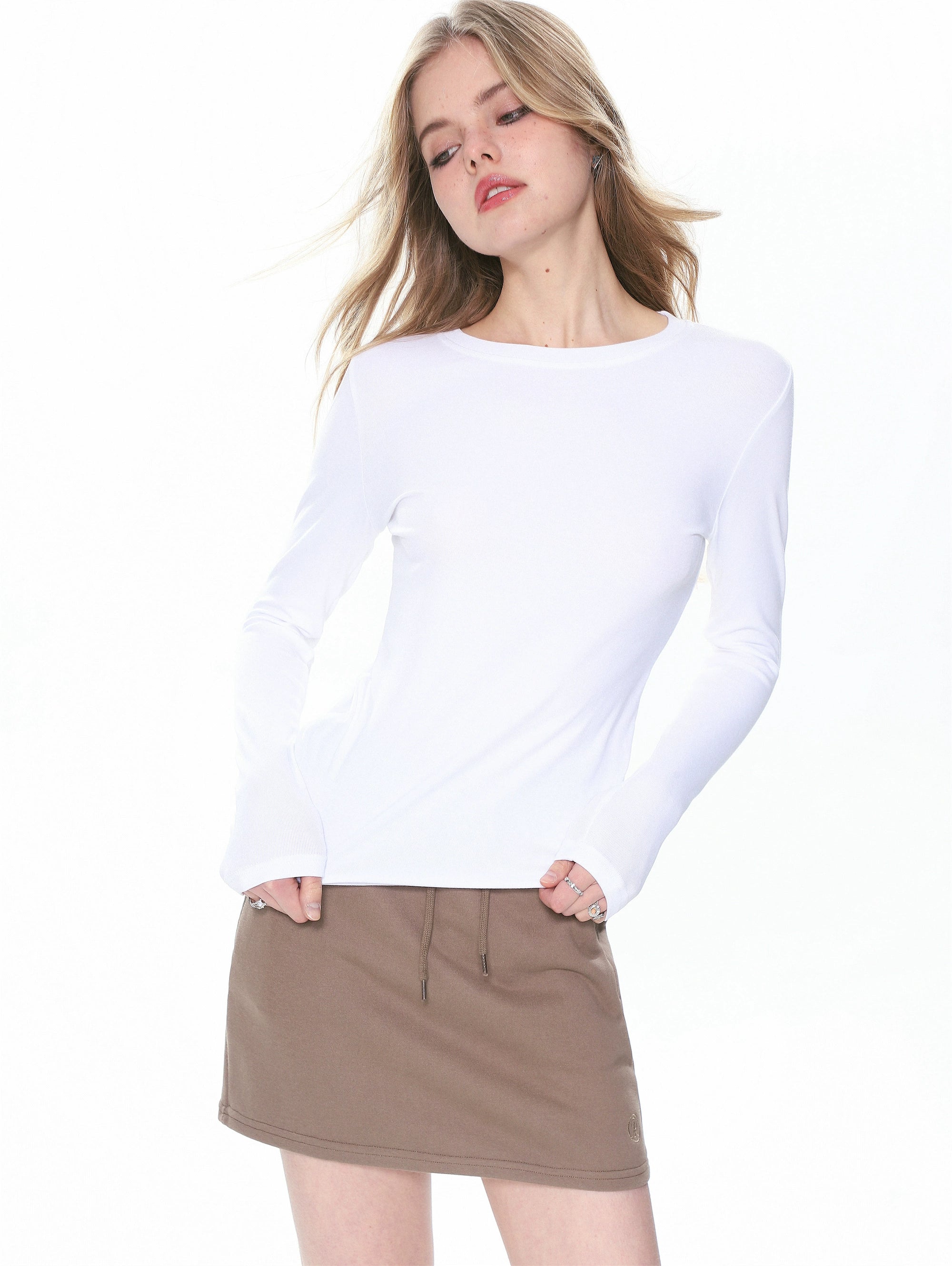 Rollkragenpullover Langarm-T-Shirt
