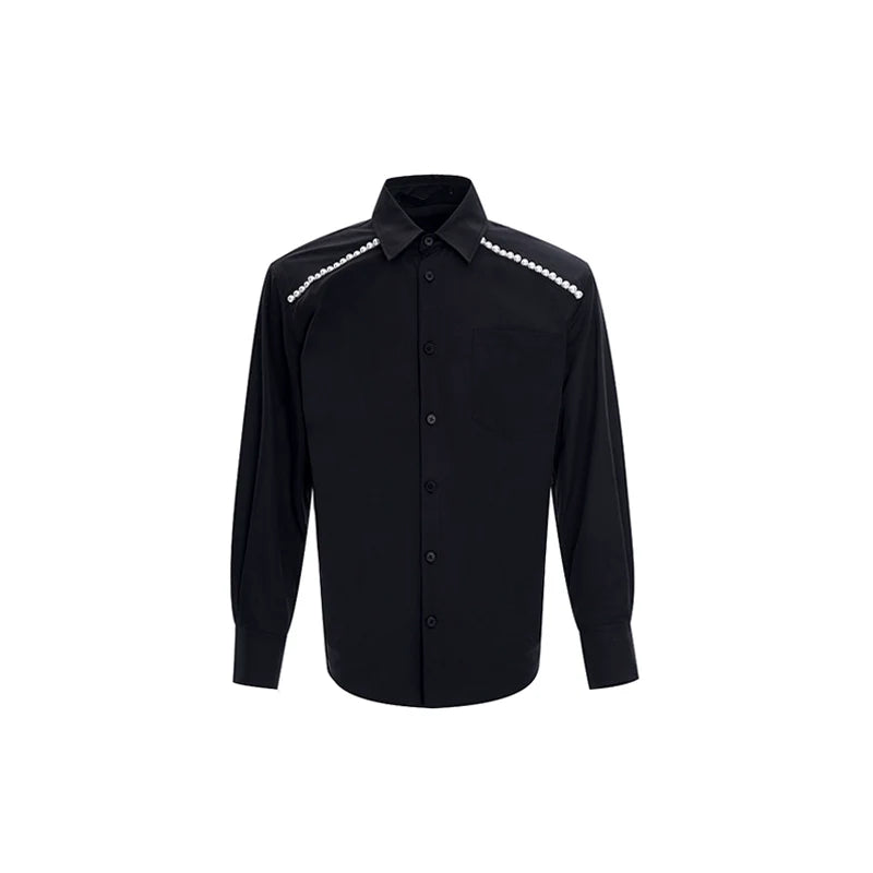 Pearl-Detailed Oversized Shirt