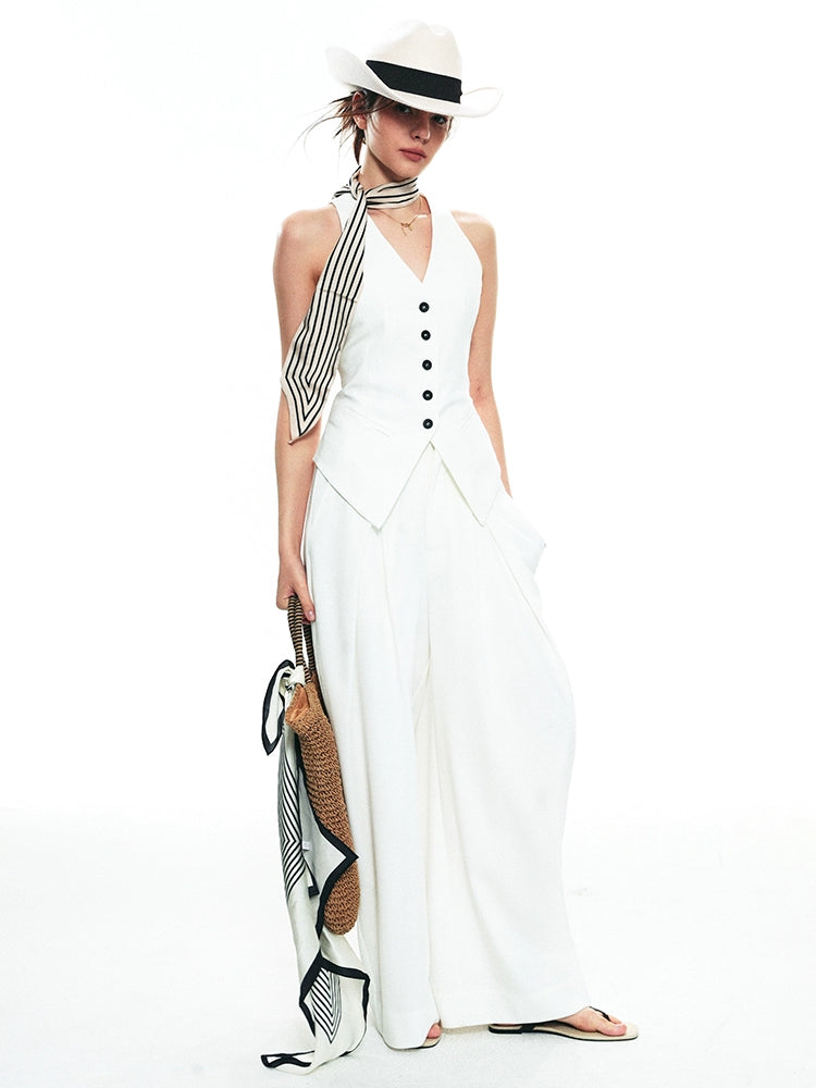 Tailored Halter Vest Set | Chiclara Tailored Halter Vest Set | Chiclara