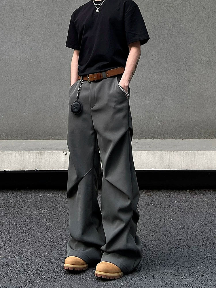 Graphite Drape Wide Trousers