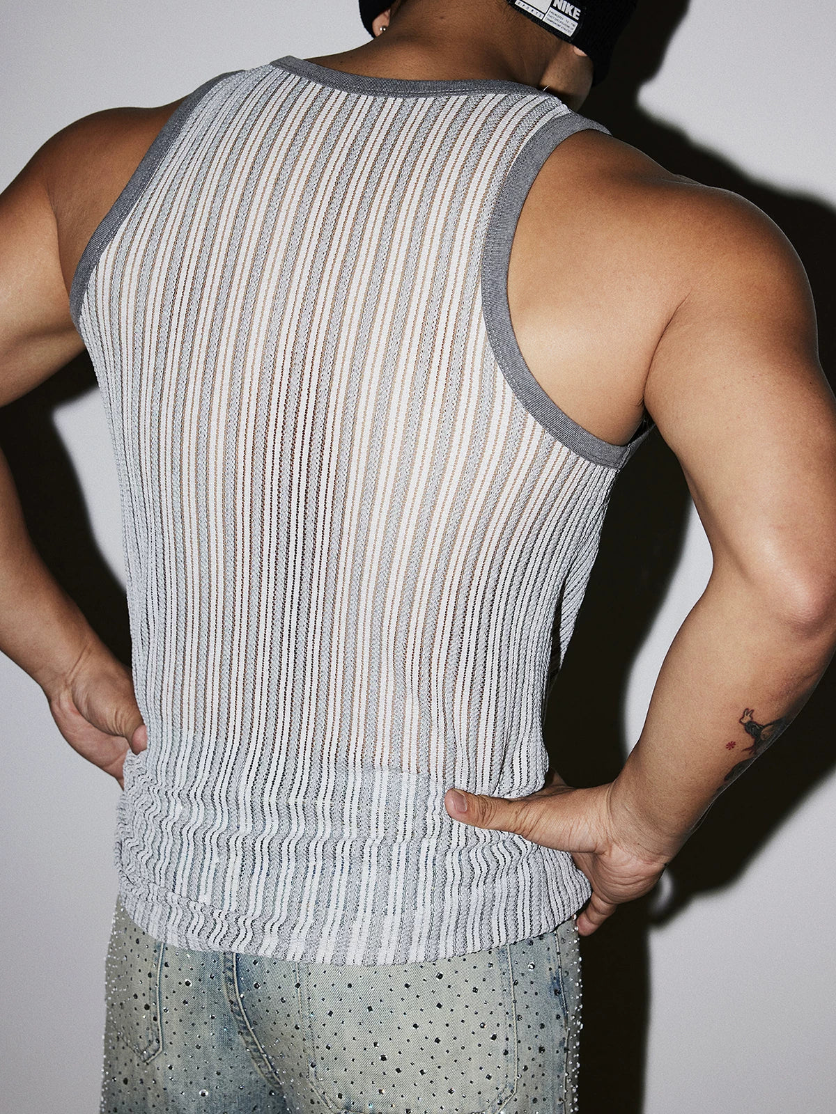 Crystal Wave Mesh Tank Top