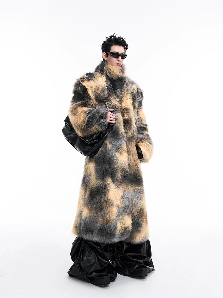 Camo Faux Fur Long Coat
