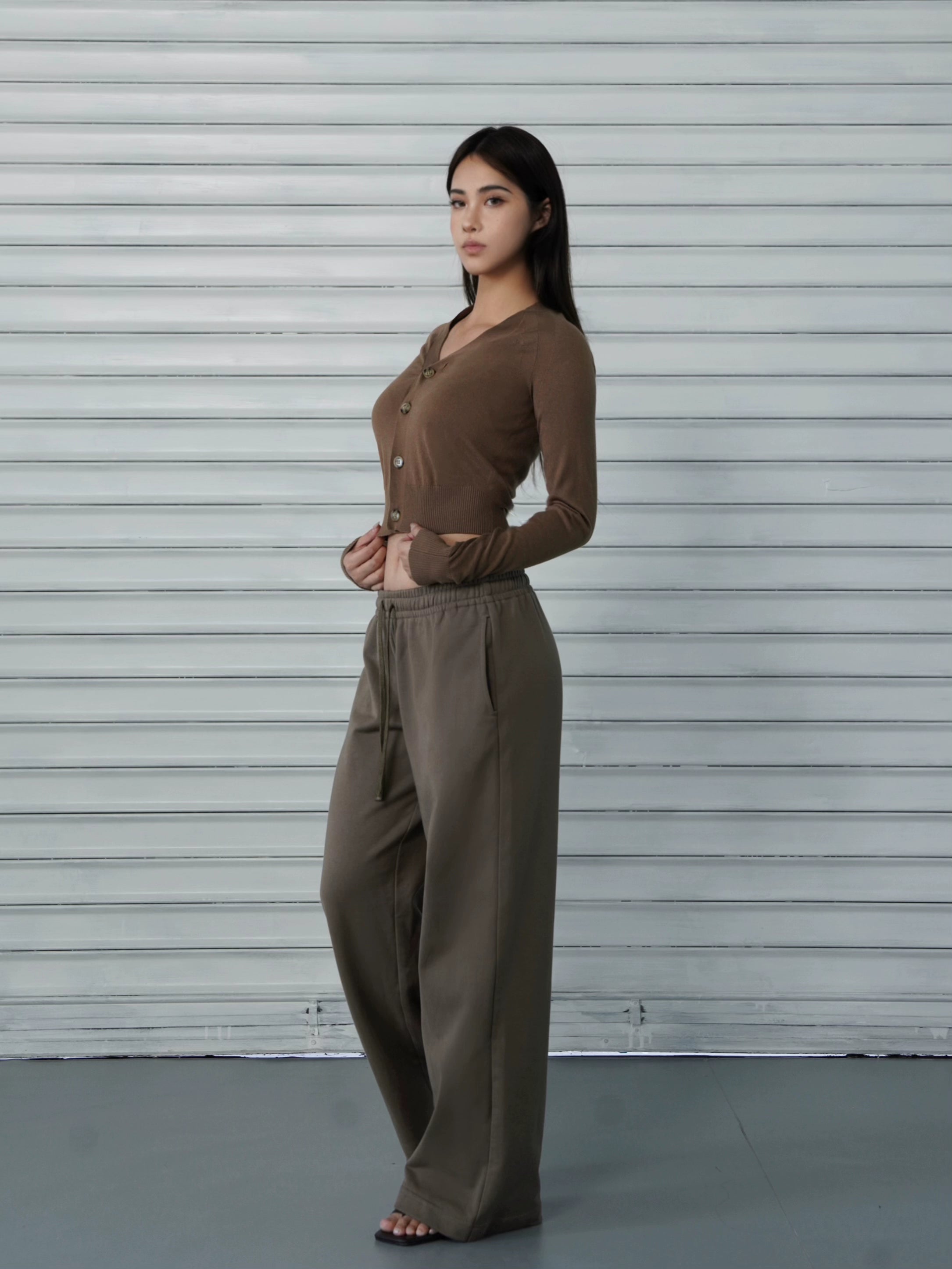 Pantalon sportif à pattes droites en ligne lâche
