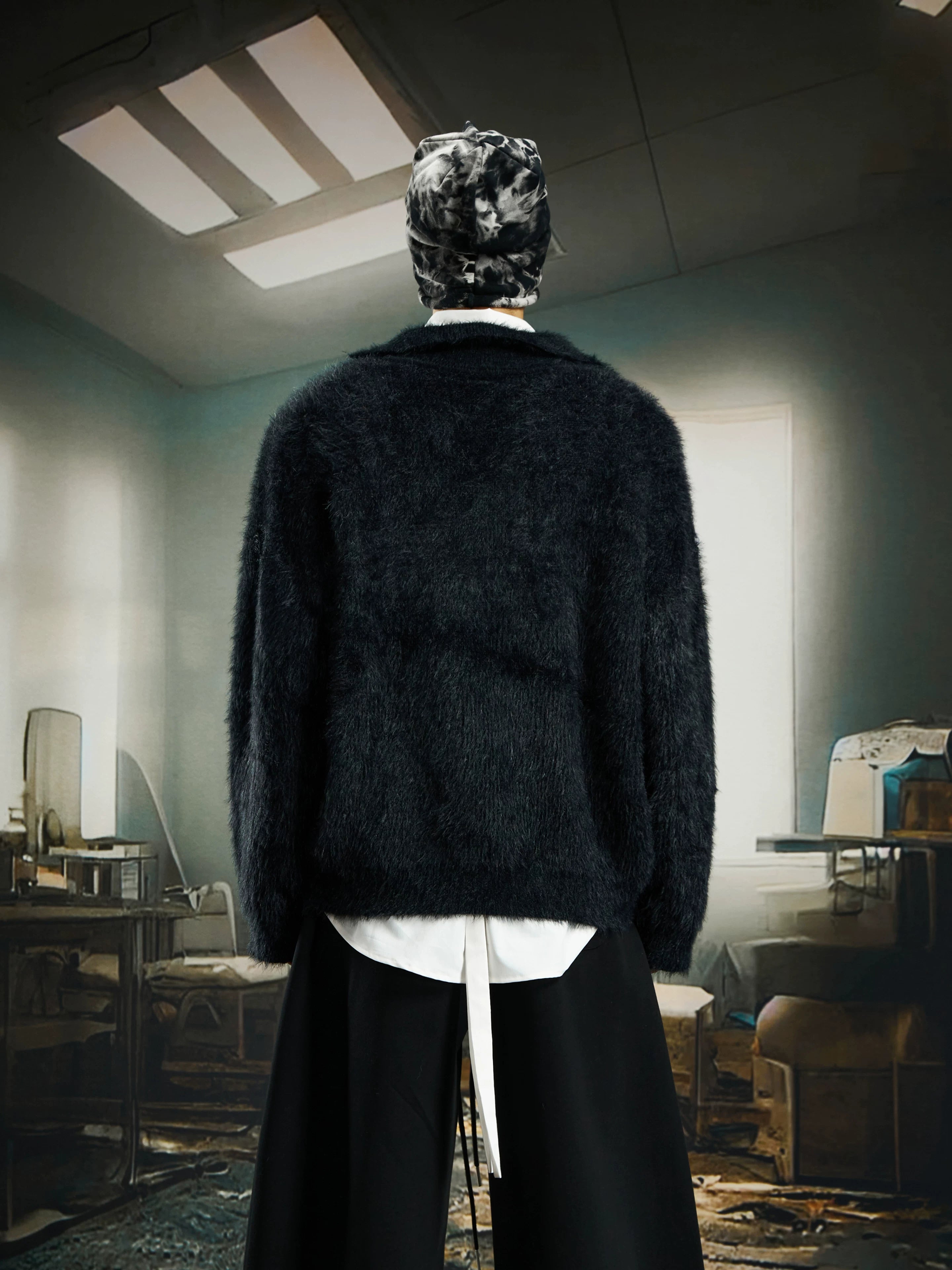 Abyss Gospel Fuzzy Cross Sweater