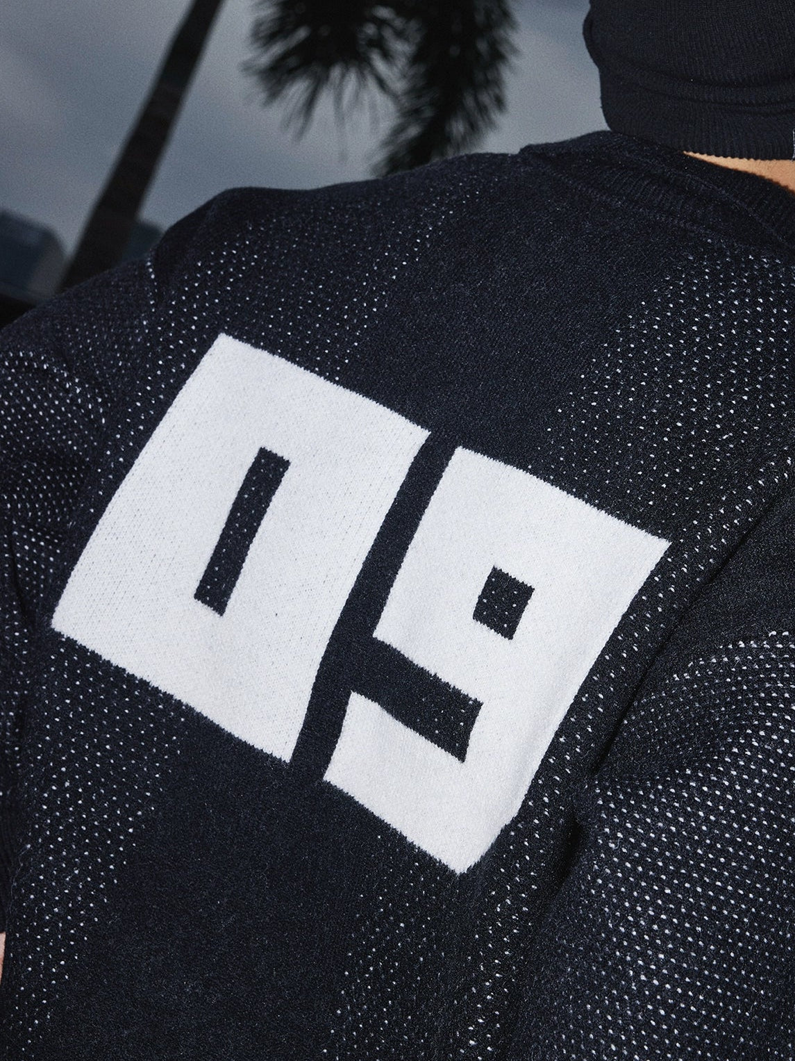 Midnight Circuit Varsity Knit Sweater