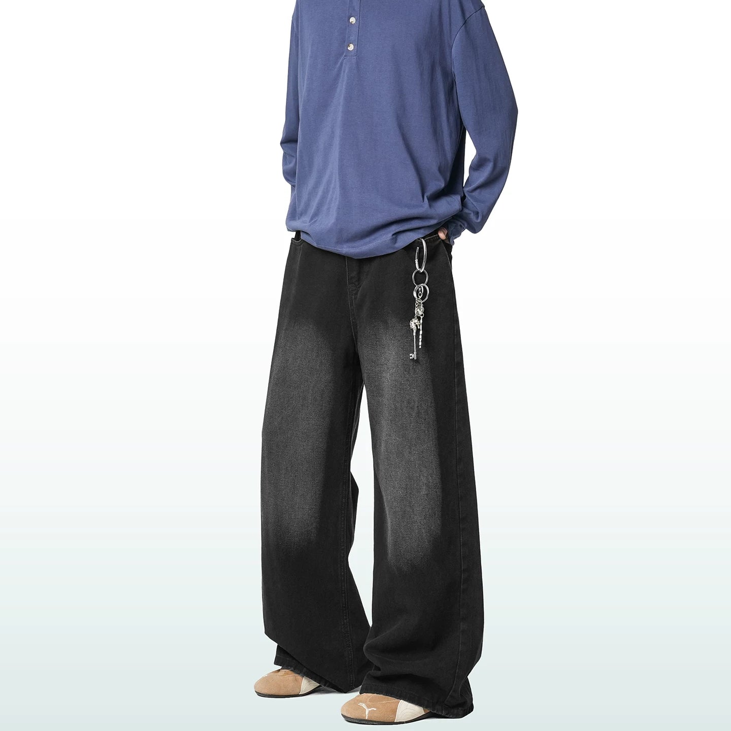 Harbor Fade Wide-Leg Jeans