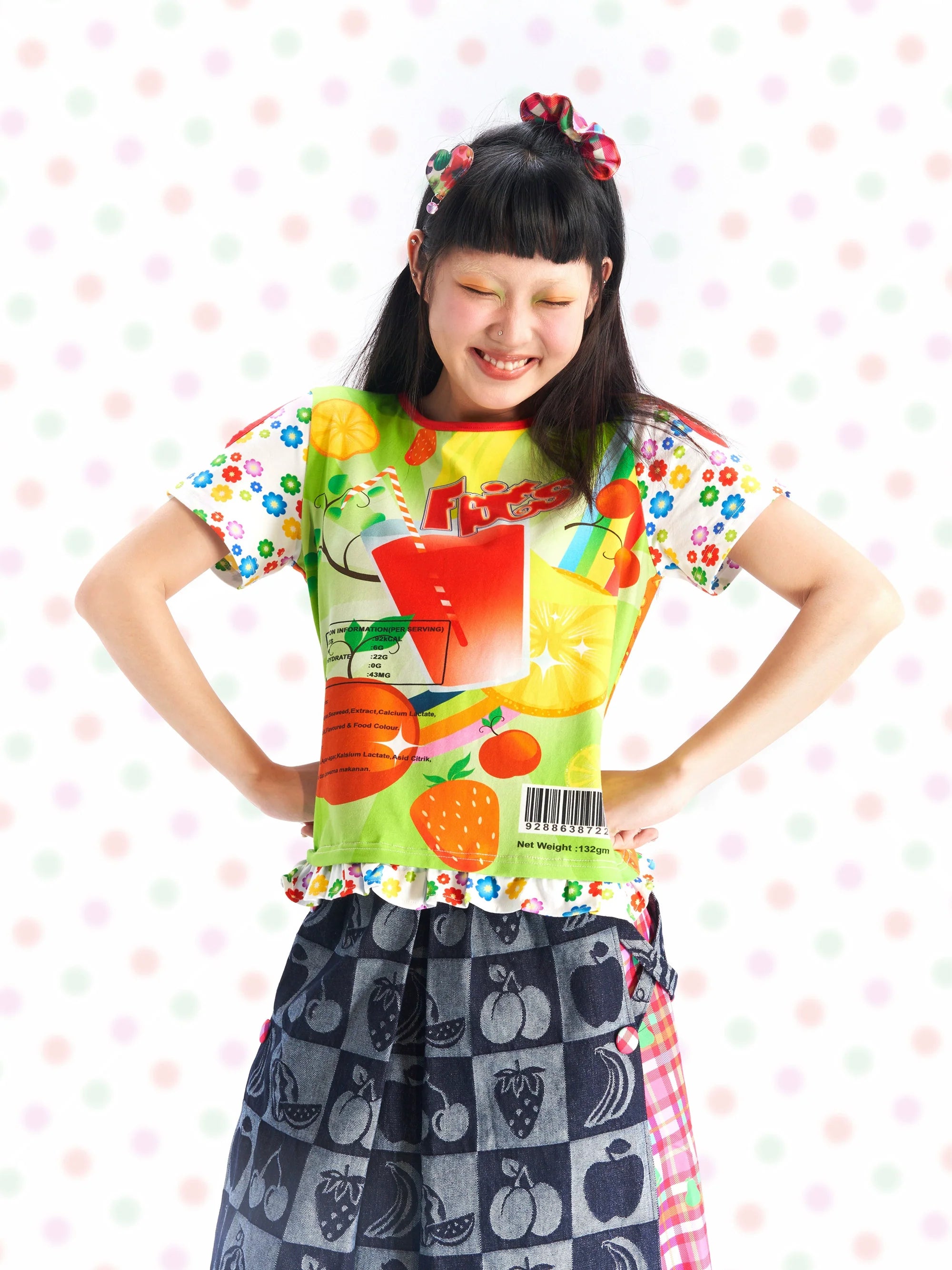 Fruit Juice Package Print T-shirt