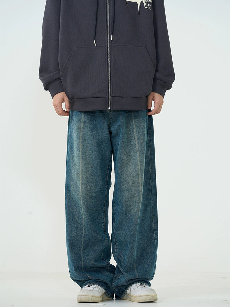 Vintage Subtle Fade Wide Leg Jeans