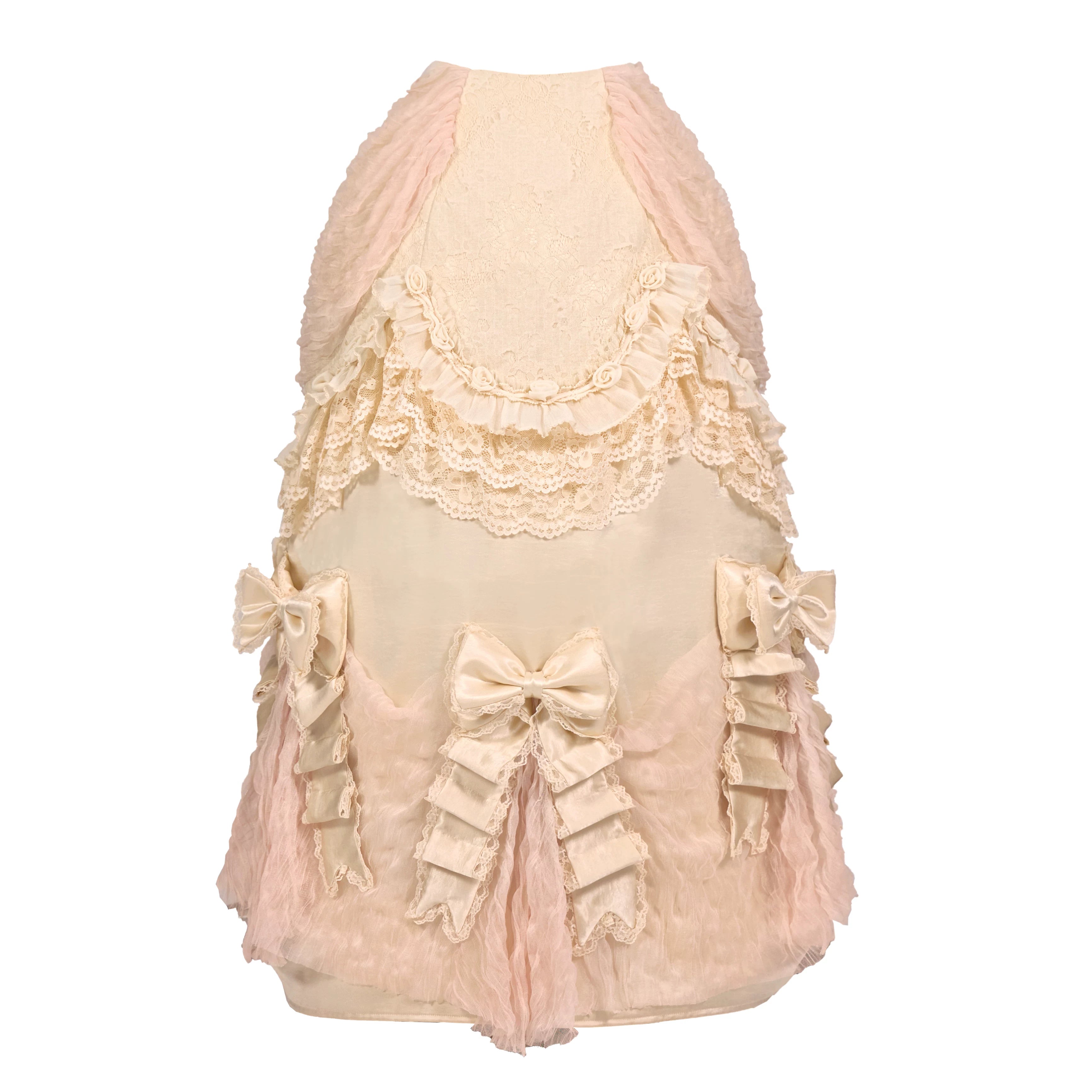 Rosette Ruffle Lace Pet Maxi Skirt