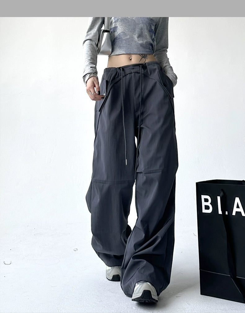 Utility Pocket Wide-Leg Trousers - chiclara