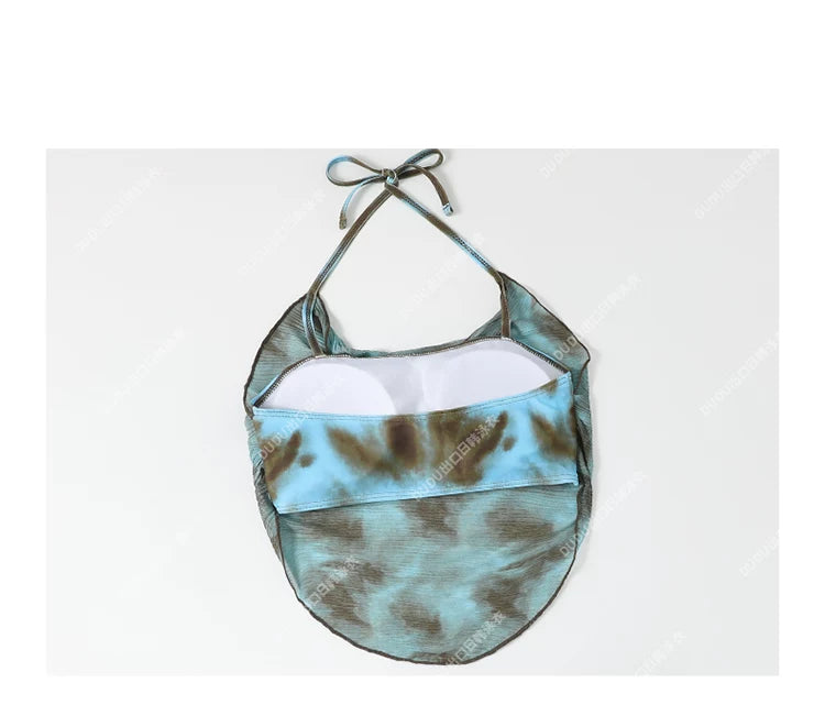 Glacier Drift Cutout Ruched Mini Swim Set