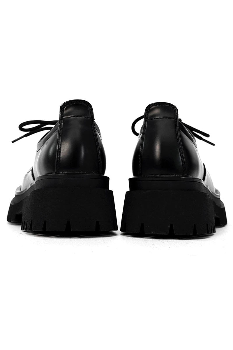 Chunky Black Robust Platform Derby Shoes