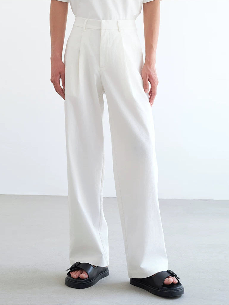 Ivory Axis Minimal Wide Trousers