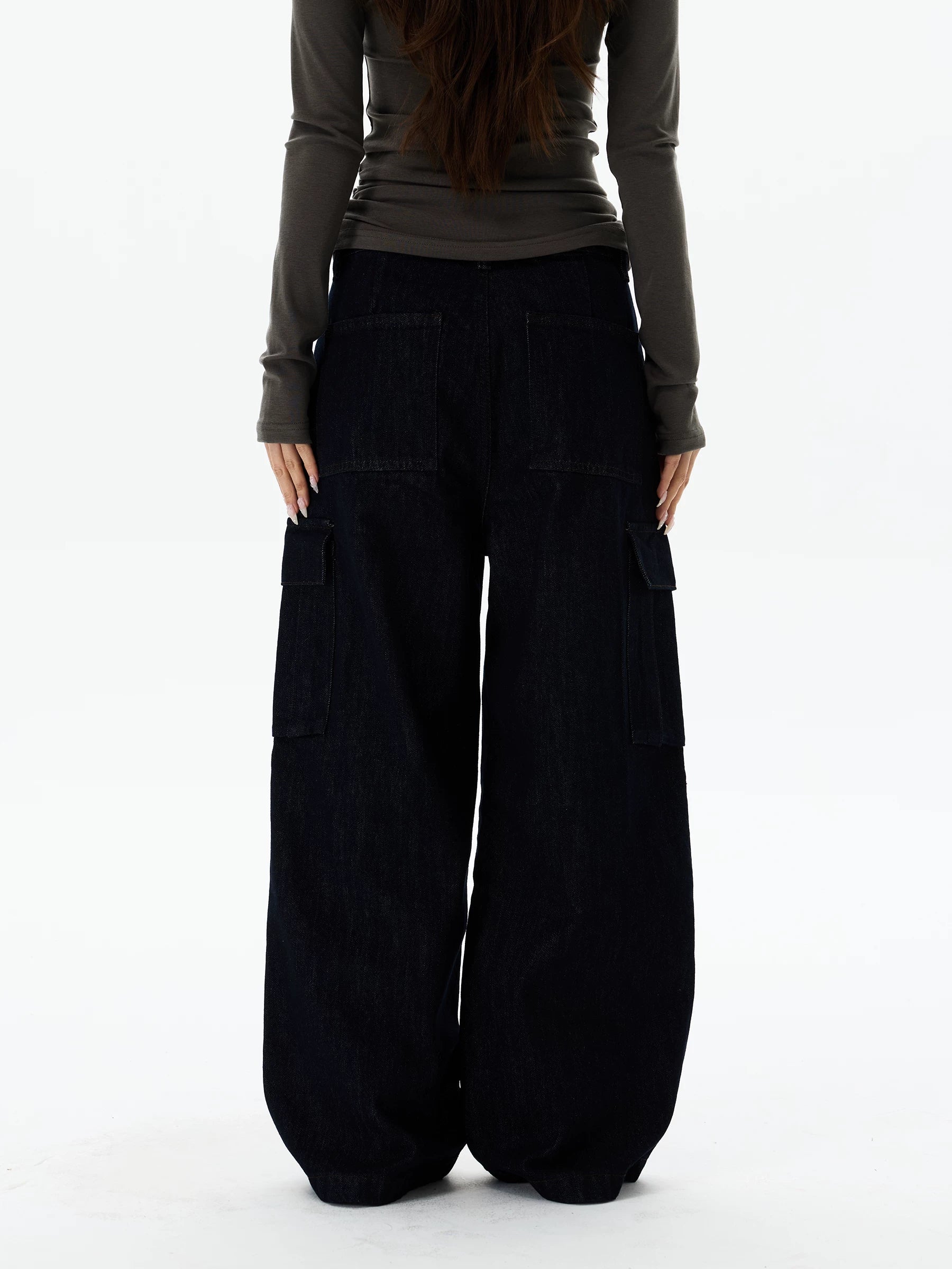 Midnight Cargo Balloon Jeans