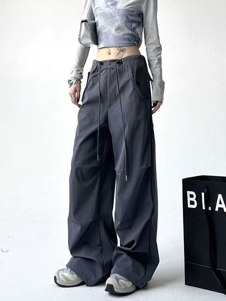 Utility Pocket Wide-Leg Trousers - chiclara