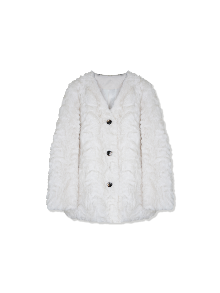 Milky White Faux Fur Coat