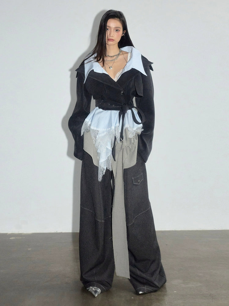 Midnight Lace Asymmetric Hybrid Blazer