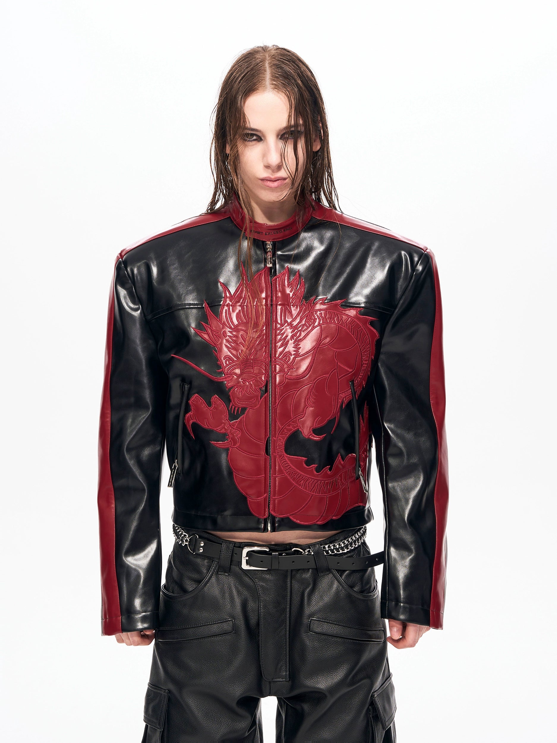 Shadow Dragon Moto Leather Jacket