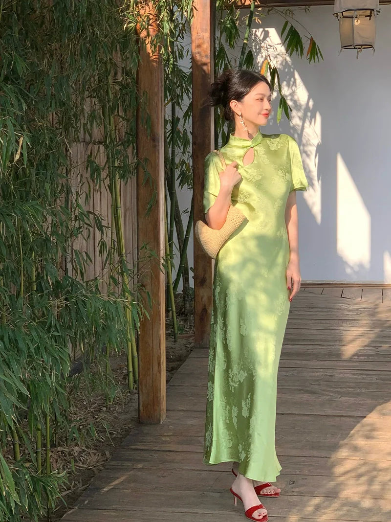 Modern Cheongsam with Flutter Sleeves