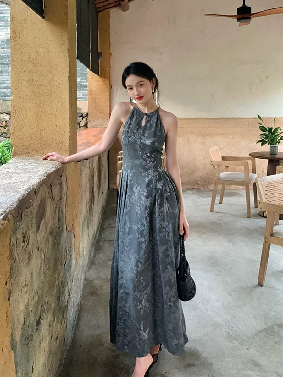 Halter Neck Maxi Dress