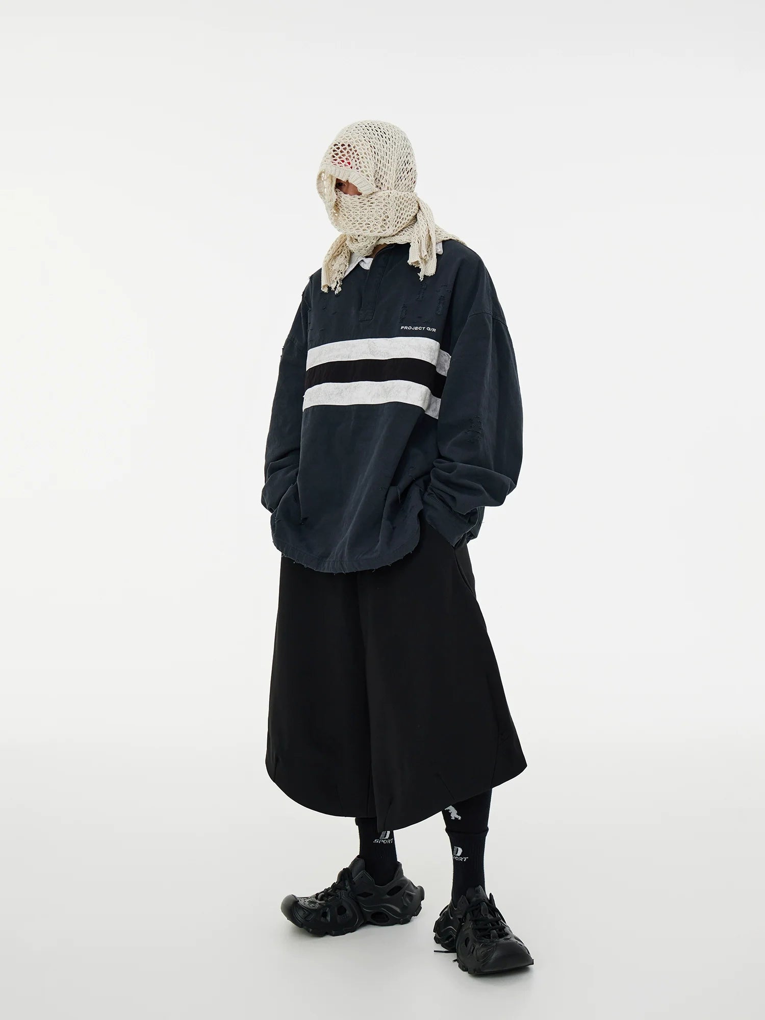 Distressed Stripe Varsity Rugby Shirt