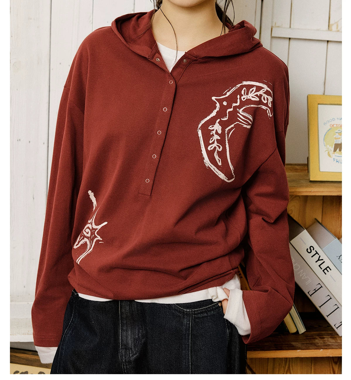 Graphic Embroidered Oversized Polo Shirt