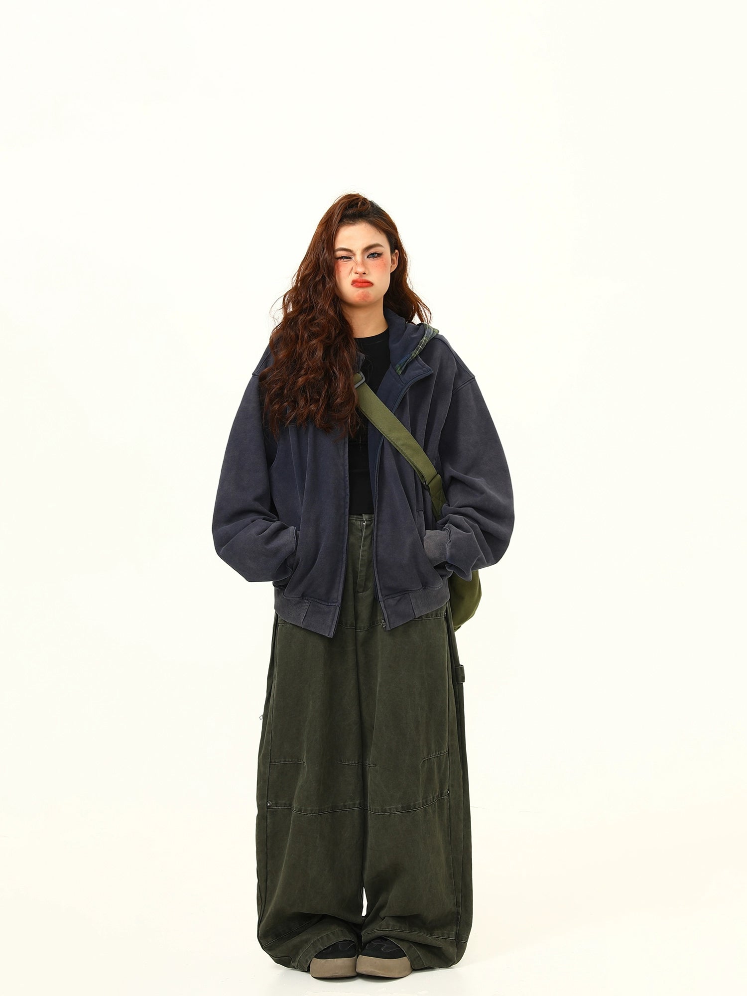 Basic Navy Zip-Up Hoodie