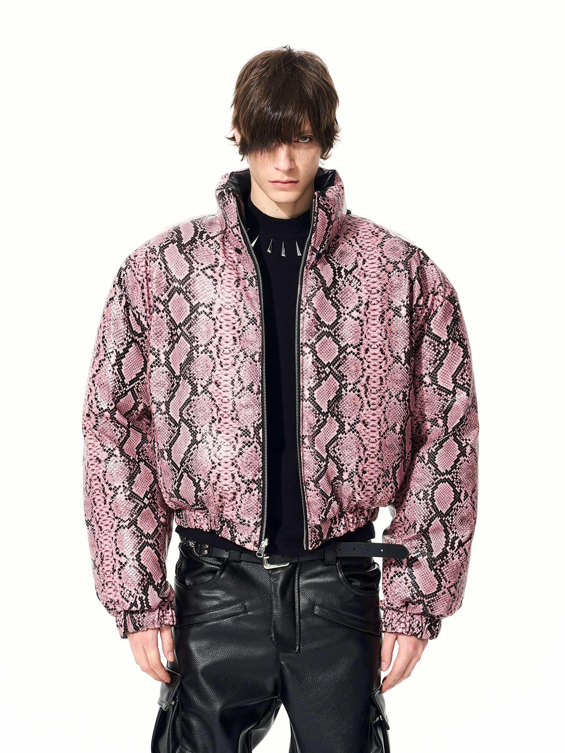 Venom Blush Python Puffer Jacket