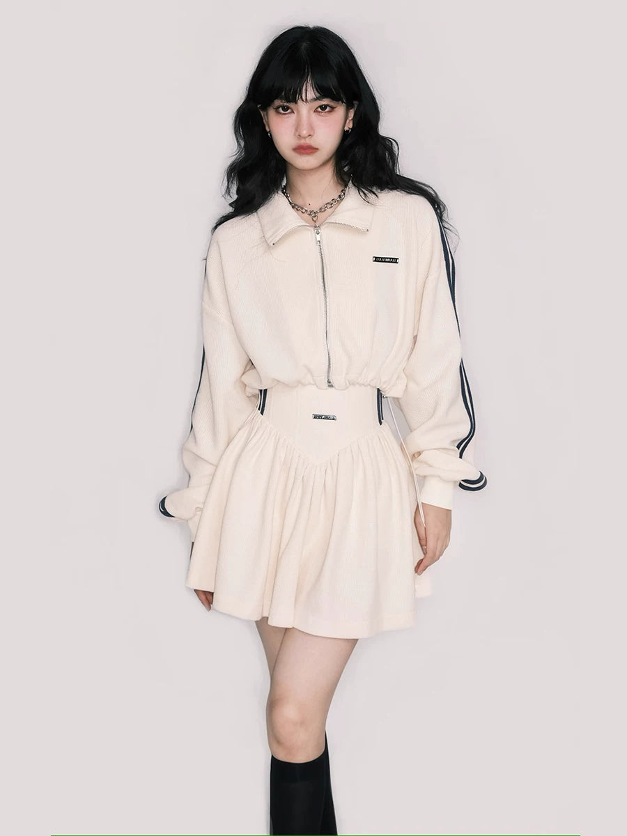 Courtside Meringue Zip Jacket