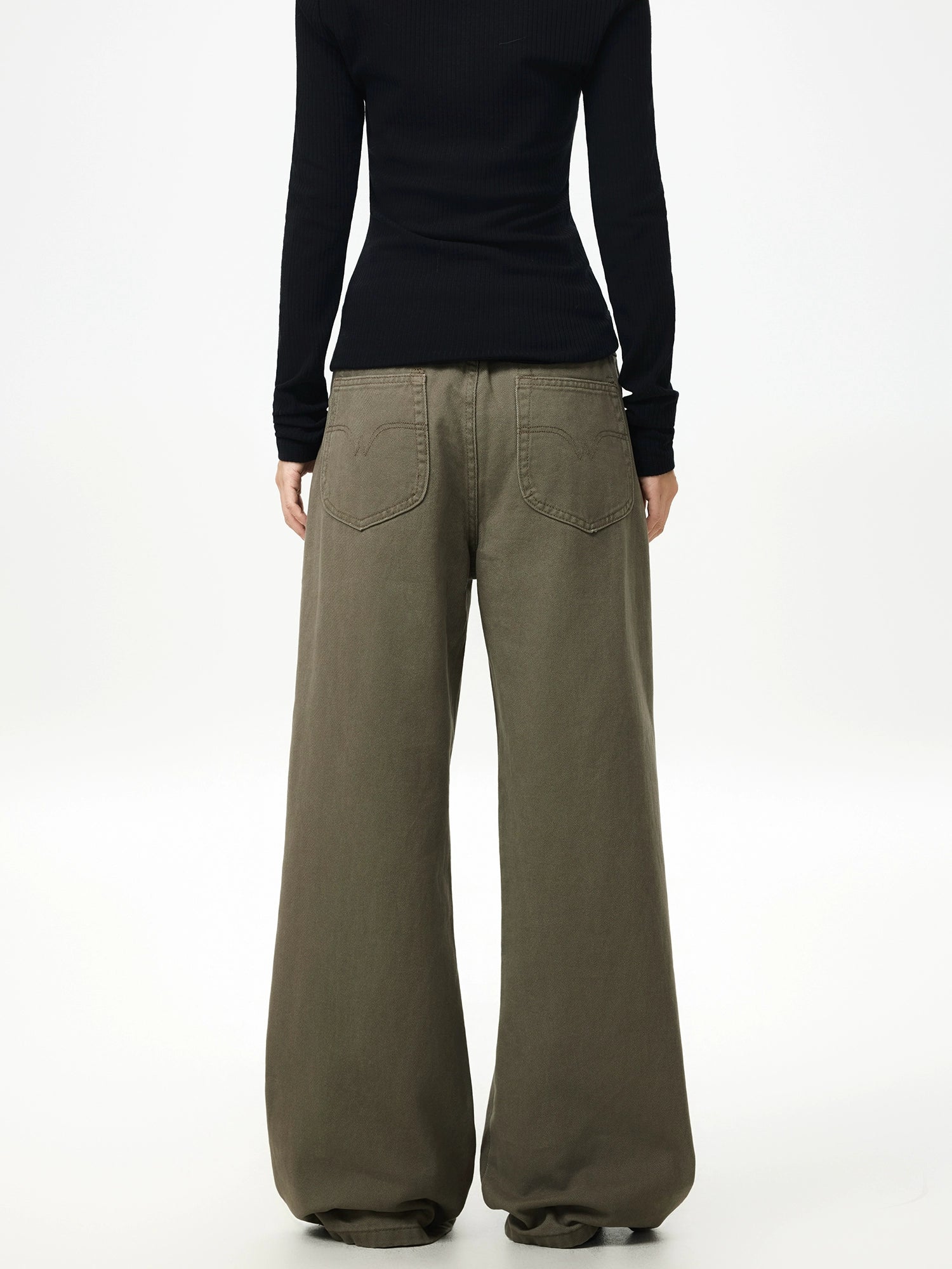 Olive Dune Wide-Leg Jeans