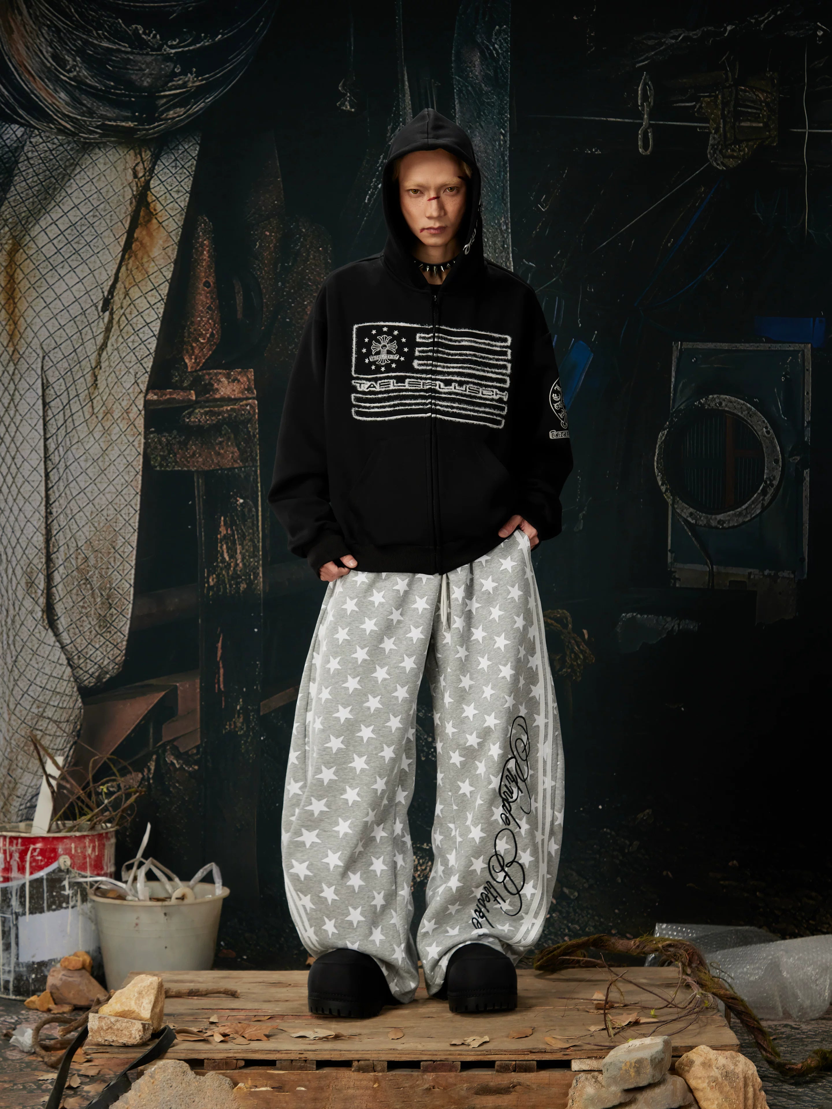 Starlite Riot Wide‑Leg Track Pants