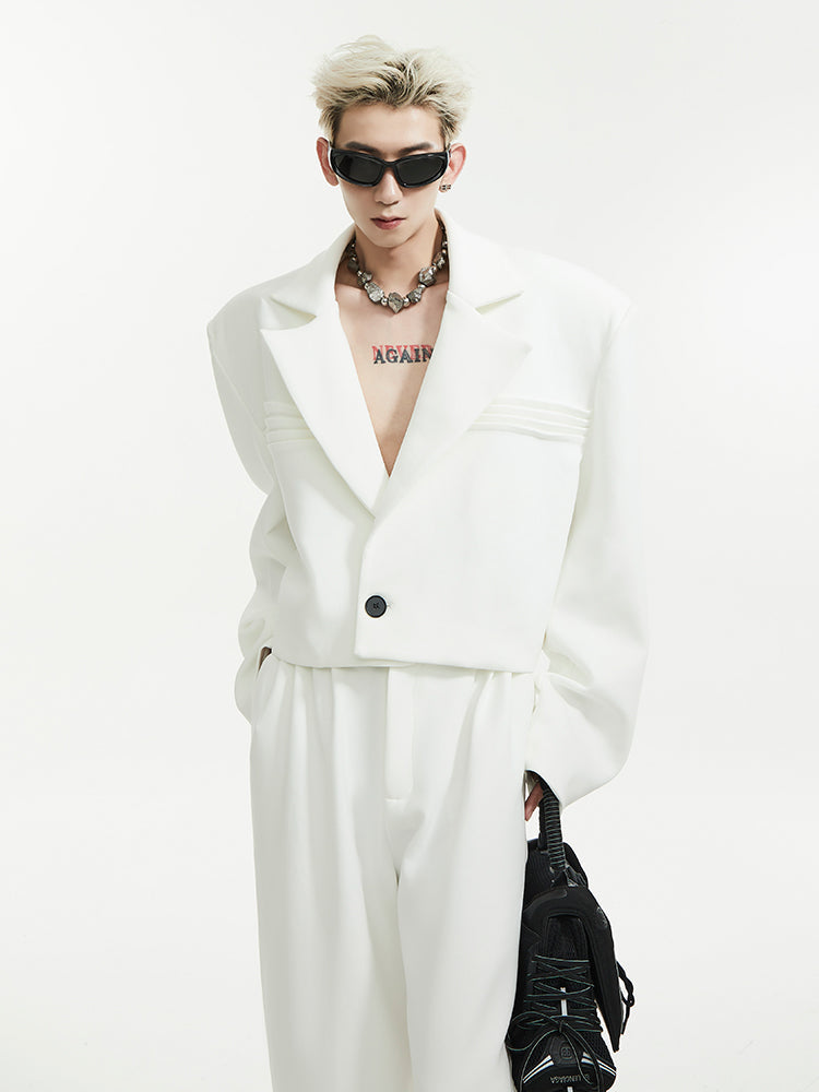 Glitter Long Coat with Wide Leg Pants