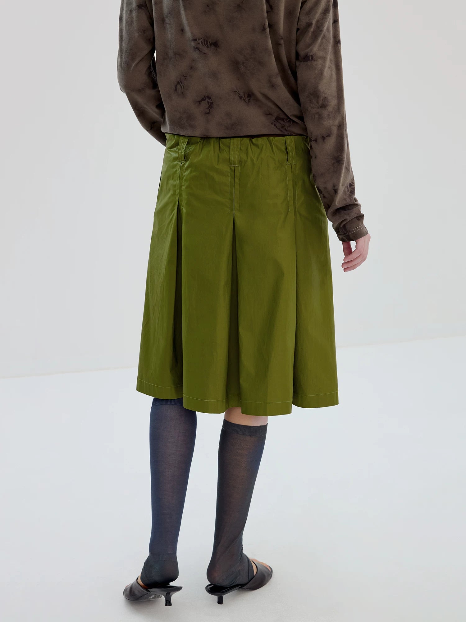 Mossveil Pleated Mini Skirt