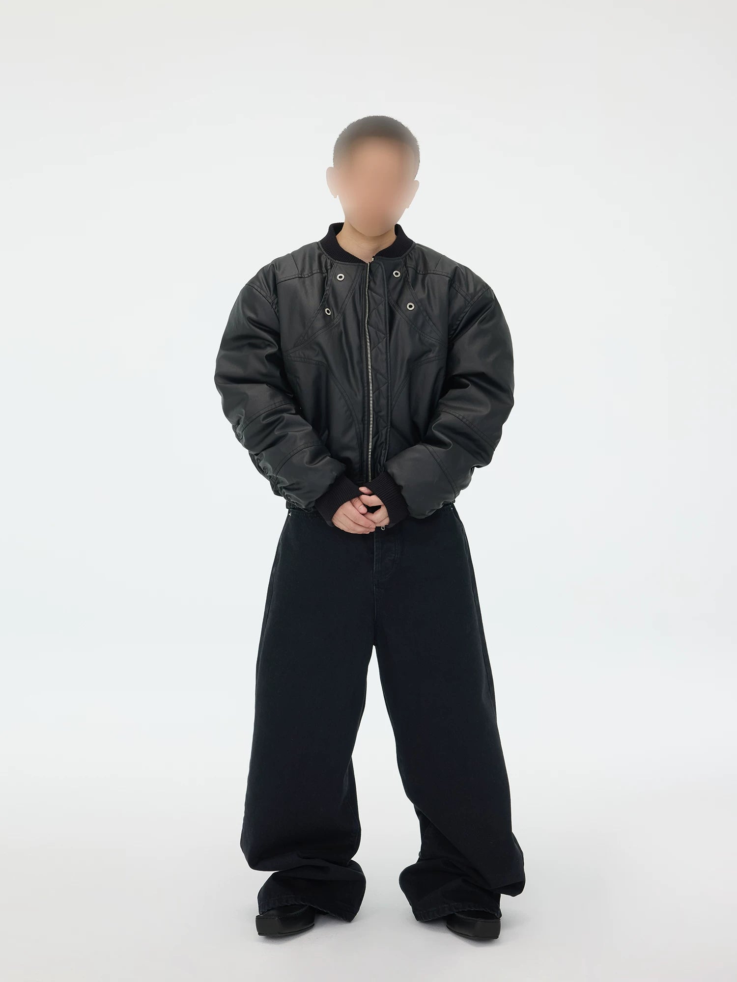 Circuit Panel Crop Bomber Jacket