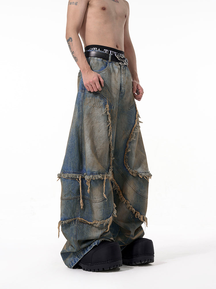 Distressed Tribal Denim Jacket and Jeans Setup
