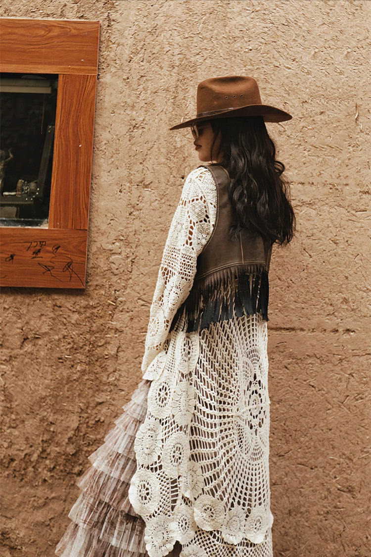 Boho Crochet Lace High-Low Tunic